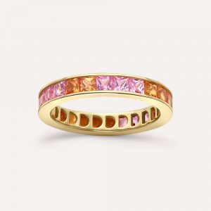 Dinny Hall Brightside Orange & Pink Sapphire Eternity Ring