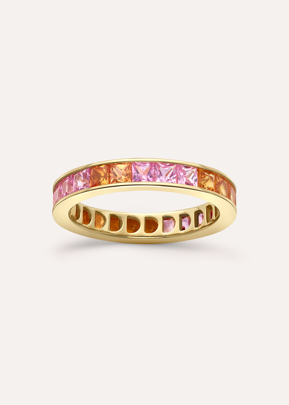 Dinny Hall Brightside Orange & Pink Sapphire Eternity Ring