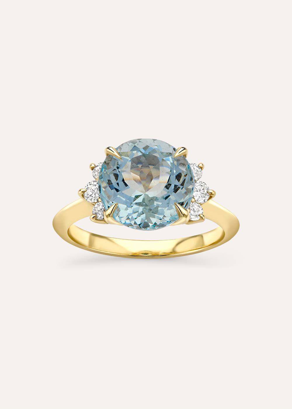 Dinny Hall Krista Aquamarine & Diamond Ring