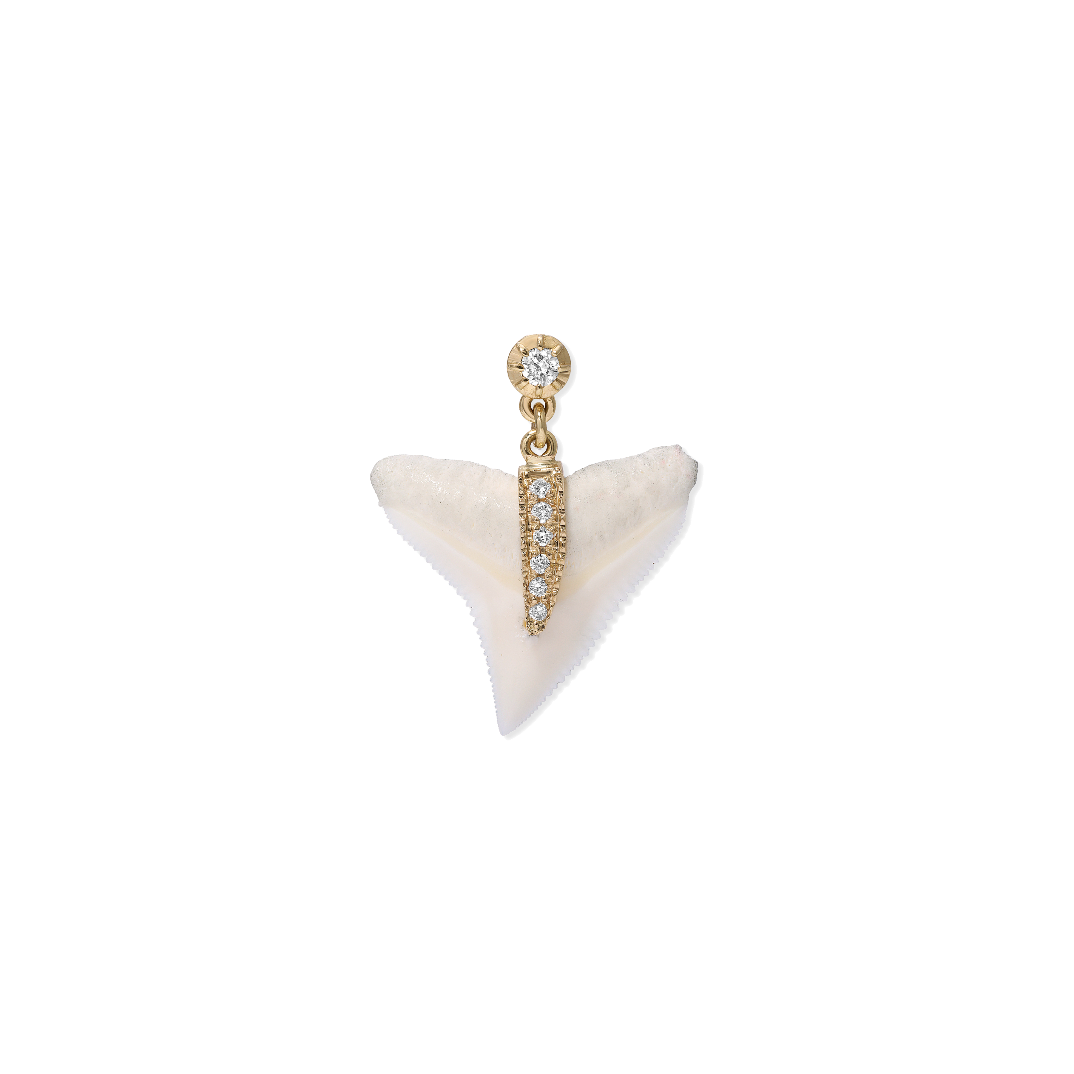 Jacquie Aiche Sophia Diamond + Pavé Drip White Shark Tooth Drop Stud