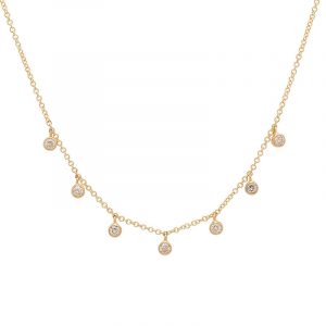 Jennifer Meyer 7 Mini Diamond Bezel Dangle Necklace