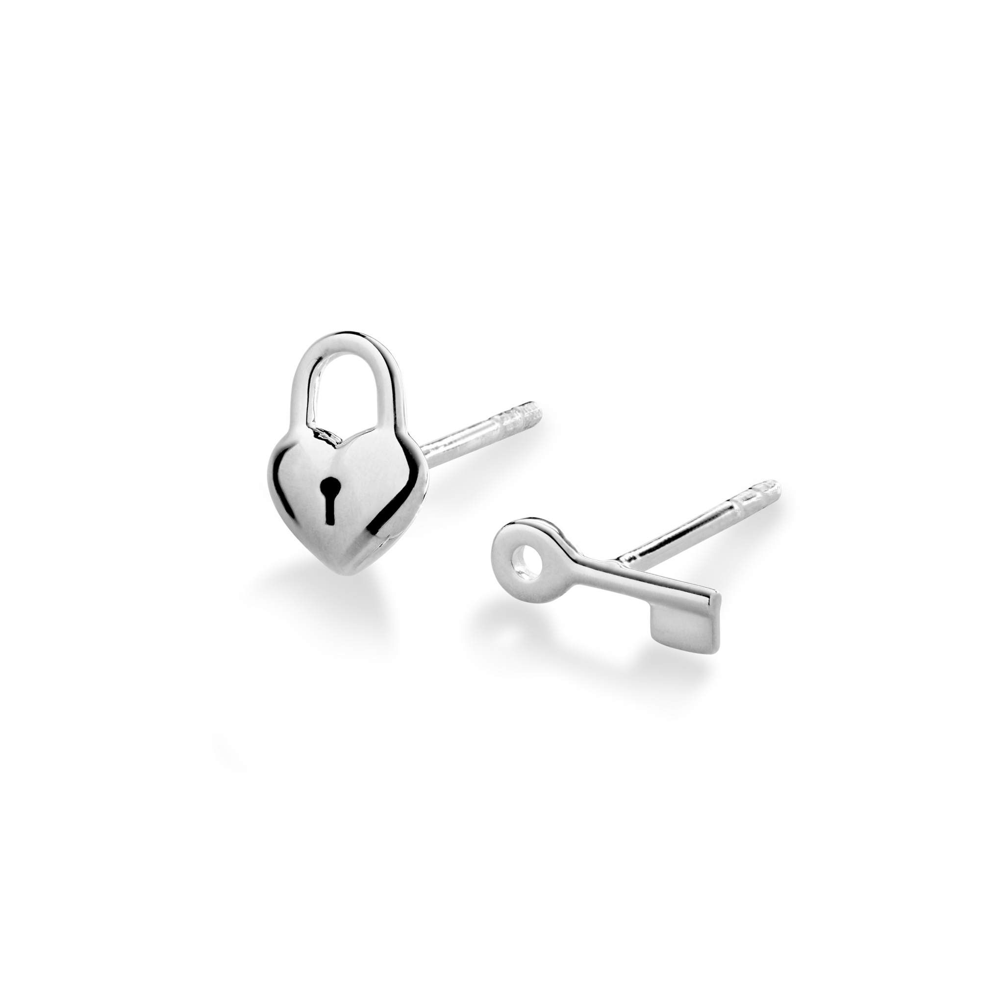 Shinola Petite Heart and Lock Earrings