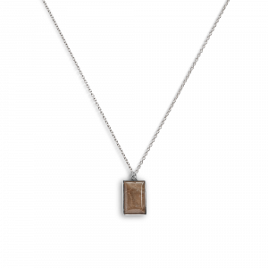 Shinola Rectangular Petoskey Stone Pendant Necklace