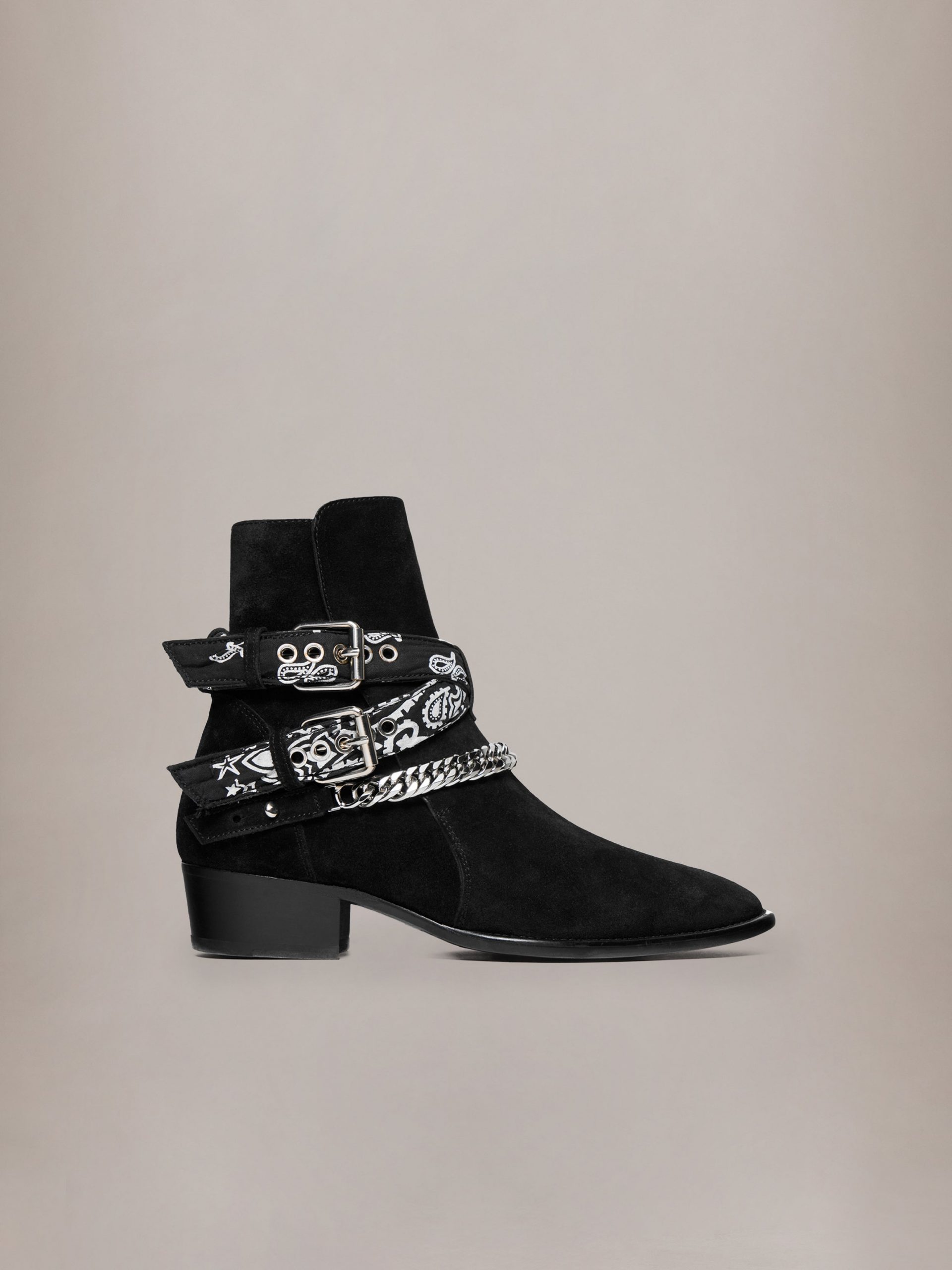 Amiri BANDANA BUCKLE BOOT - BLACK