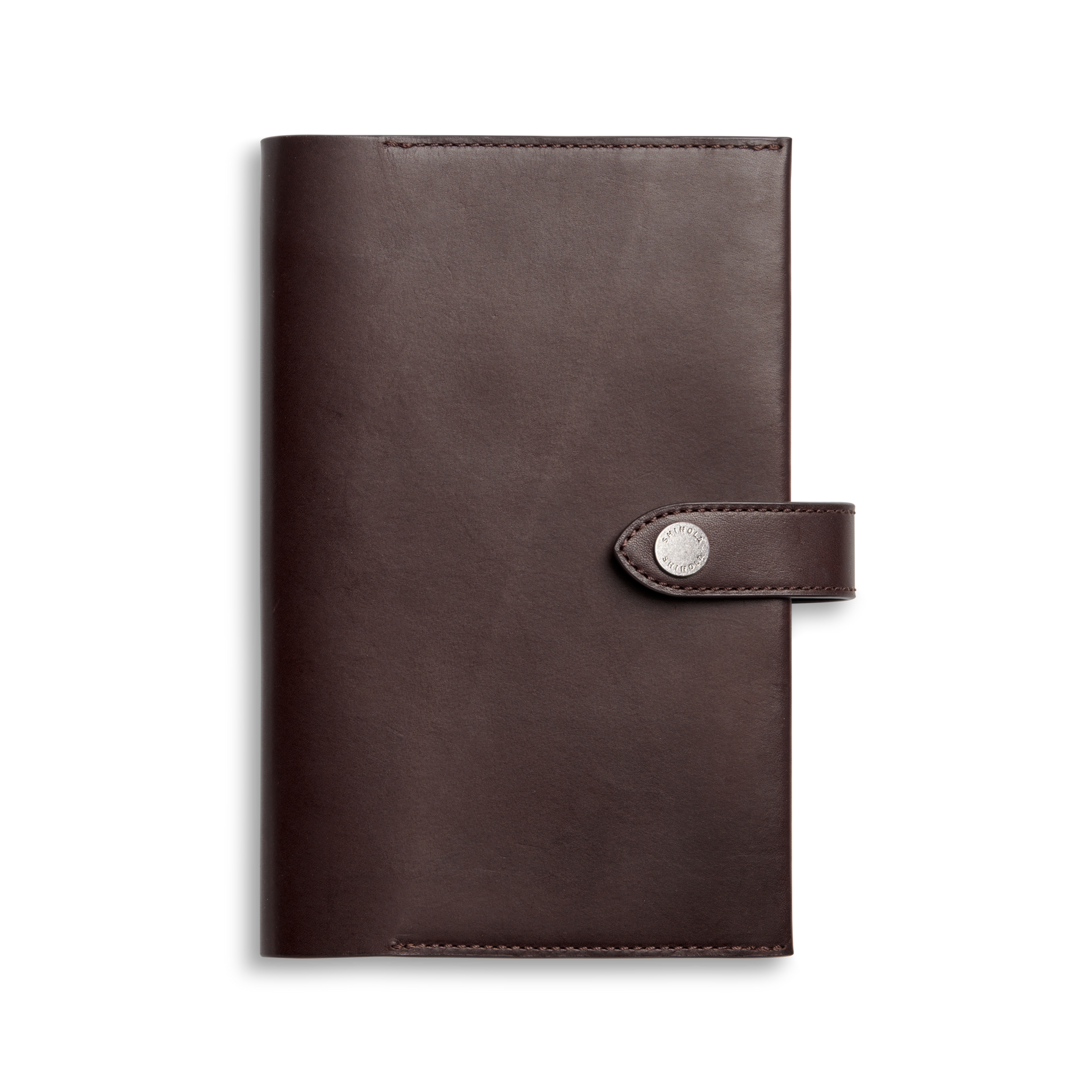 Shinola Medium Snap Journal Cover - Dark Brown Vachetta