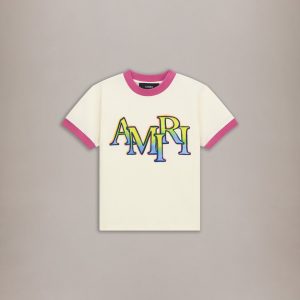 KIDS - KIDS' AMIRI STAGGERED RINGER TEE - Ivory
