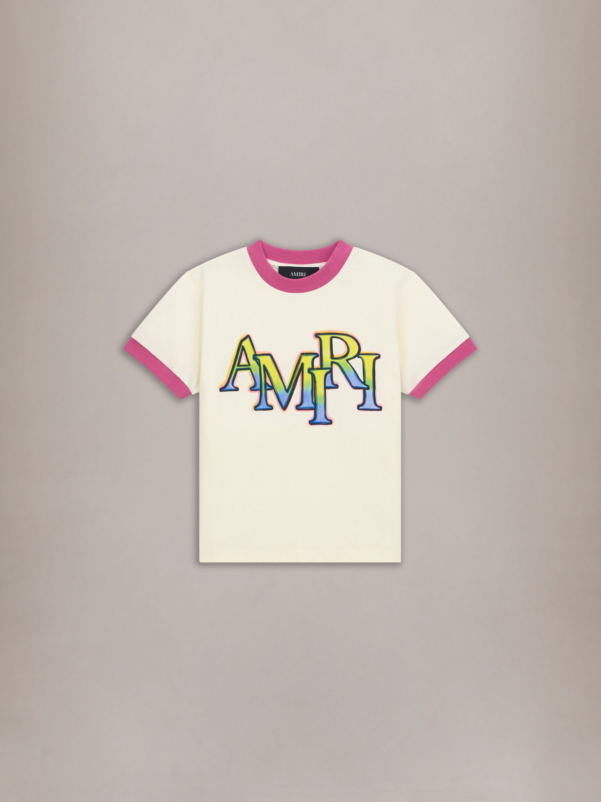KIDS - KIDS' AMIRI STAGGERED RINGER TEE - Ivory