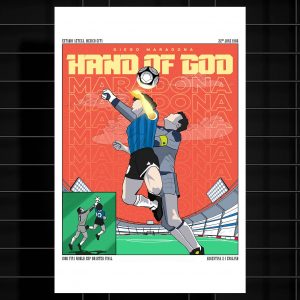 Shop Football Hand Of God - Poster