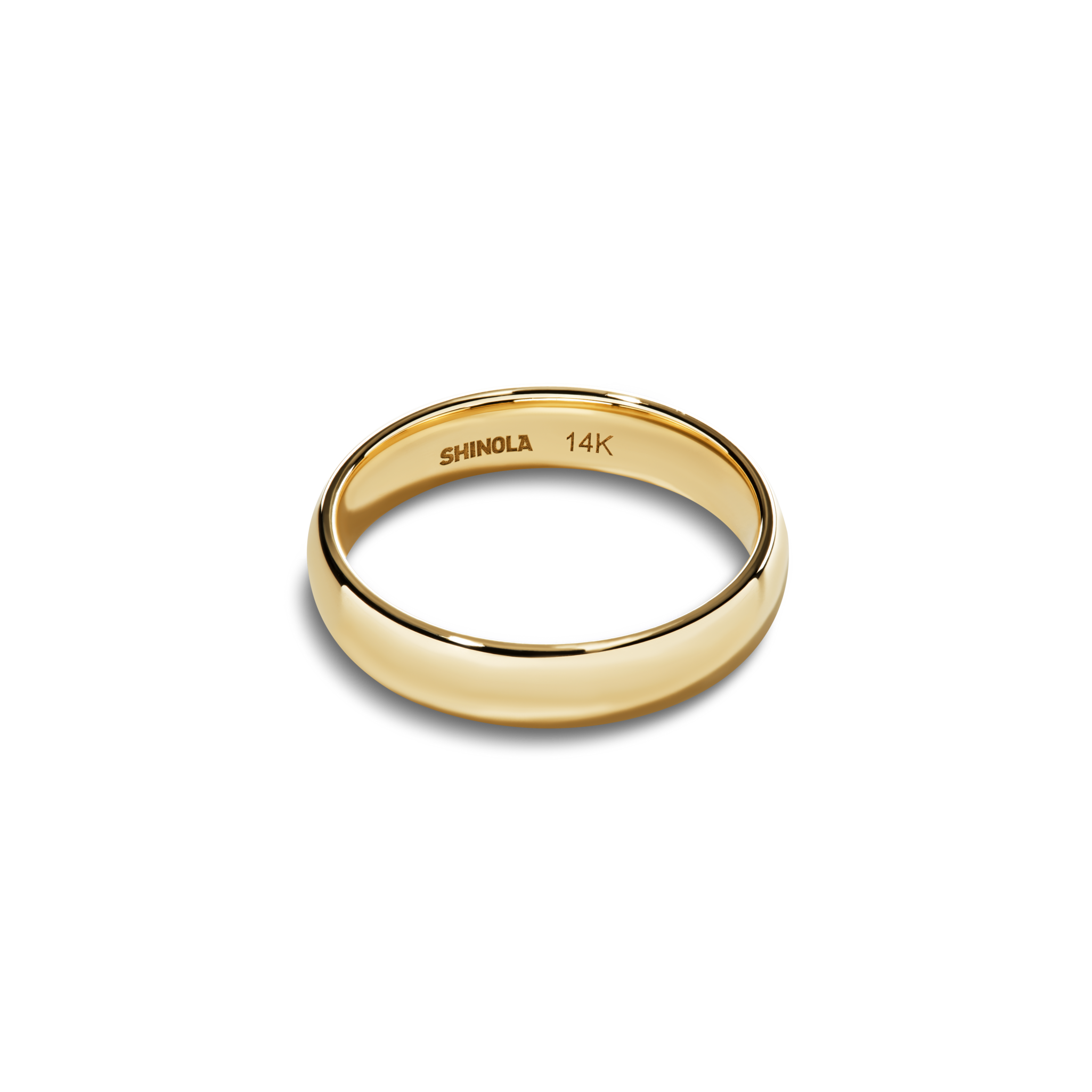 Shinola 4mm Round Yellow Gold Band