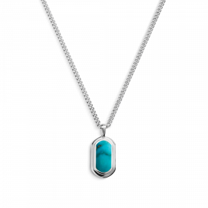 Shinola 21mm Turquoise Inlay Tag Necklace