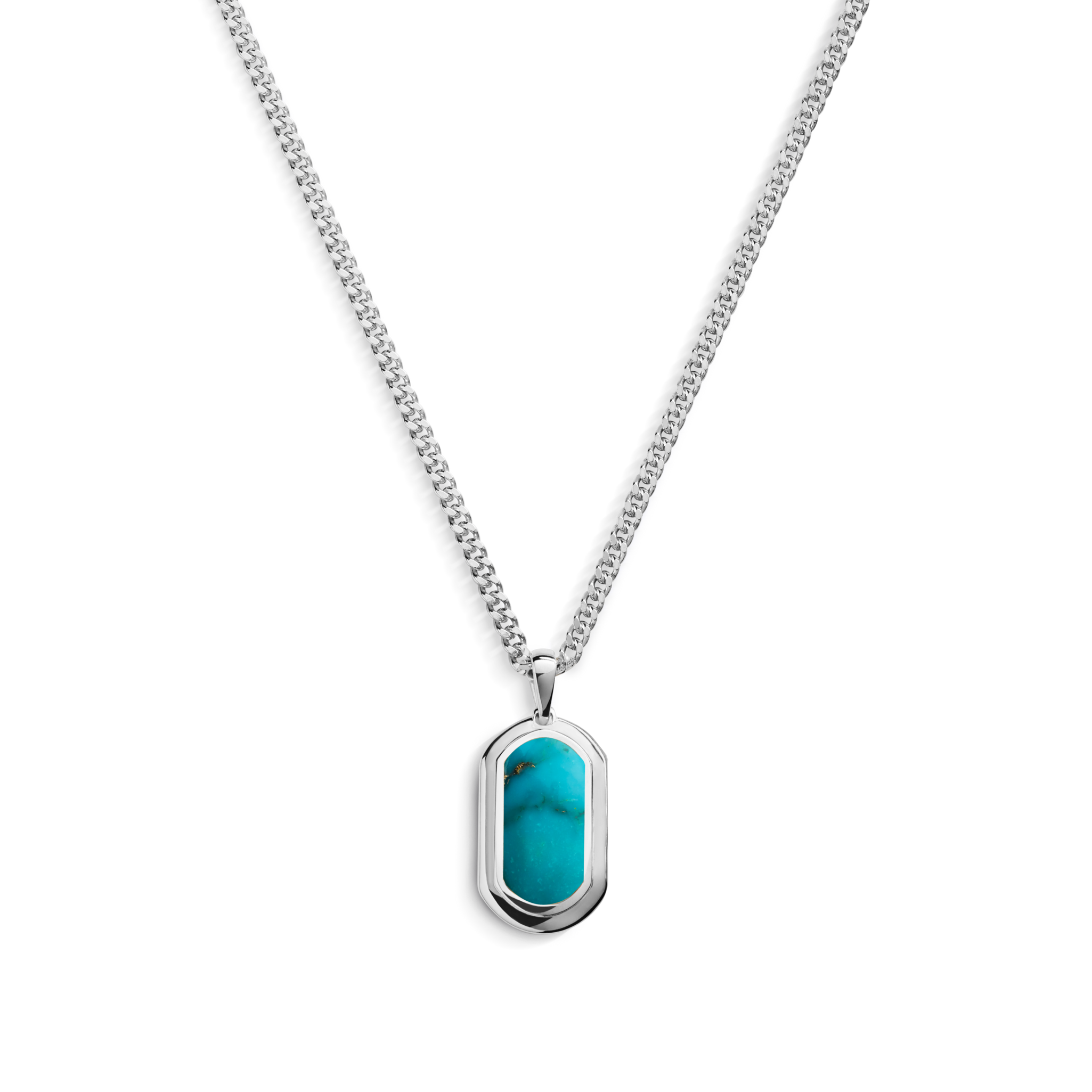 Shinola 21mm Turquoise Inlay Tag Necklace