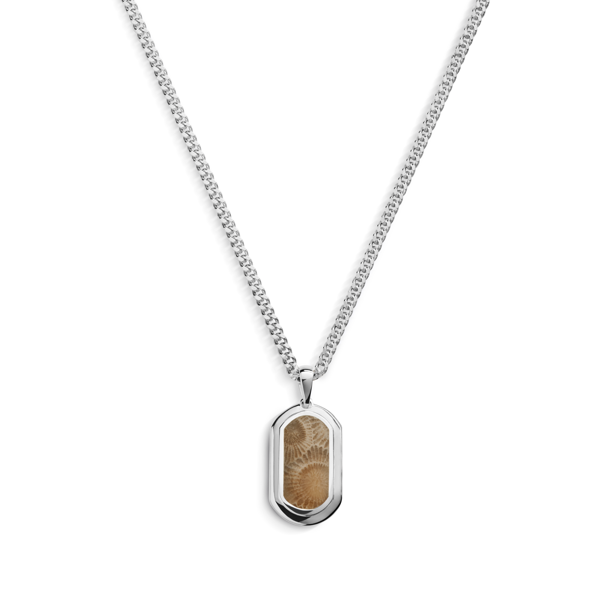Shinola 21mm Petoskey Tag Necklace - Sterling Silver