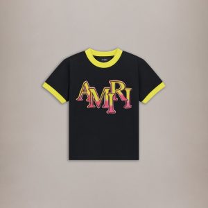 KIDS - KIDS' AMIRI STAGGERED RINGER TEE - Black