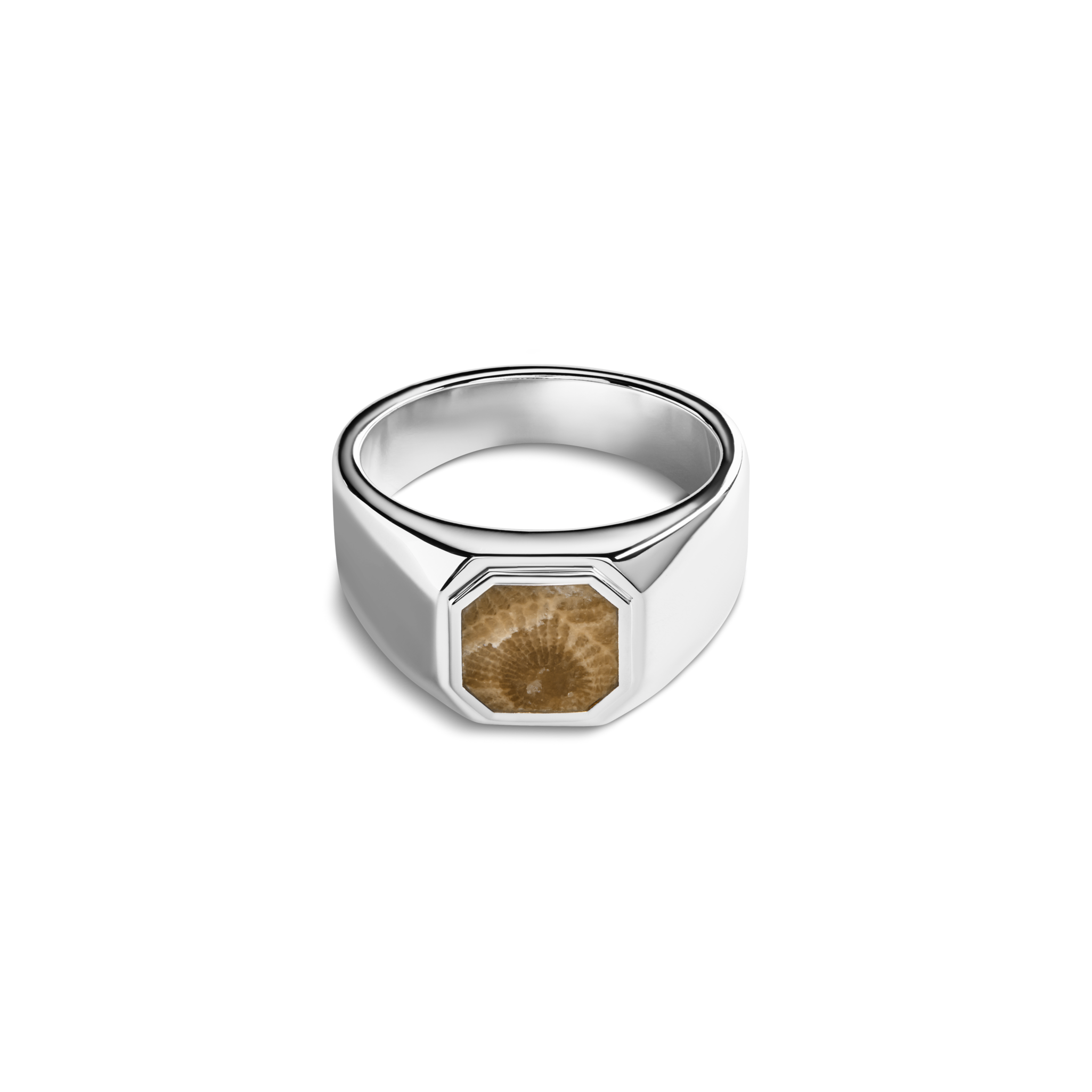 Shinola Octagonal Inlay Signet Ring Petoskey