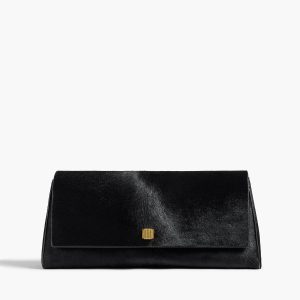 Khaite Audrey Clutch in Black Haircalf
