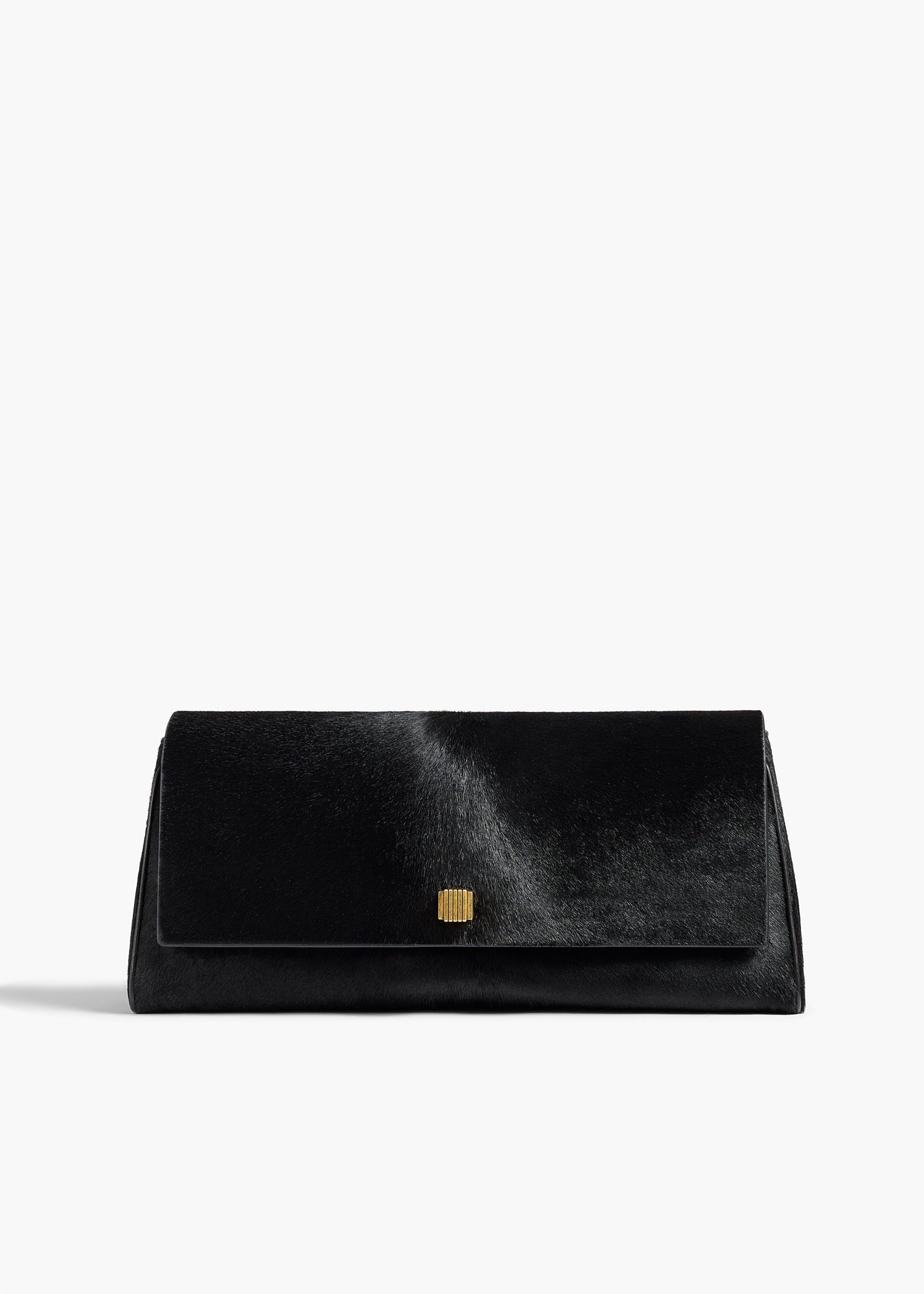 Khaite Audrey Clutch in Black Haircalf