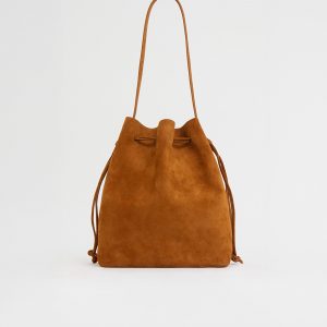 Mansurgavriel Drawstring Cabas - Saddle Suede