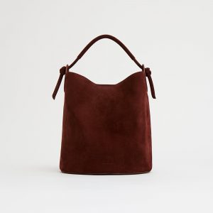 Mansurgavriel Fortuna Bucket - Chocolate Suede