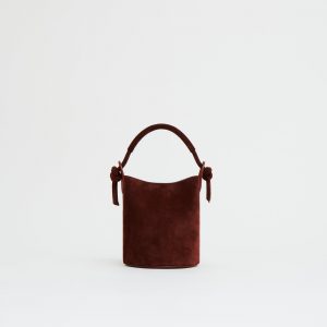 Mansurgavriel Mini Mini Fortuna Bucket - Chocolate Suede
