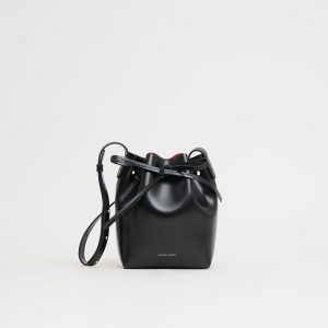 Mansurgavriel Mini Mini Bucket - Spazzolato/Black/Flamma