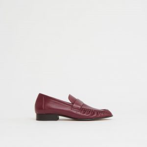 Mansurgavriel Ruched Loafer - Oxblood