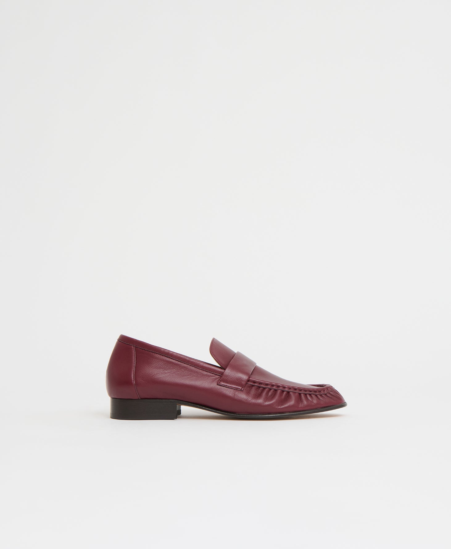 Mansurgavriel Ruched Loafer - Oxblood