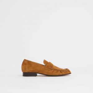 Mansurgavriel Ruched Loafer - Saddle Suede