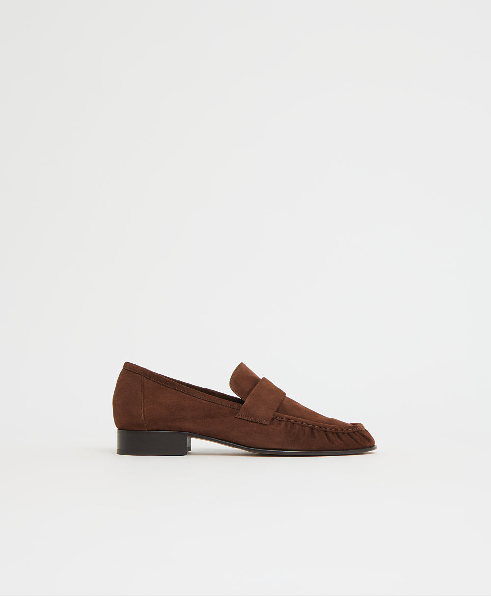 Mansurgavriel Ruched Loafer - Espresso Suede