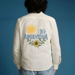 Shop Football Argentina Linen-Blend Shirt