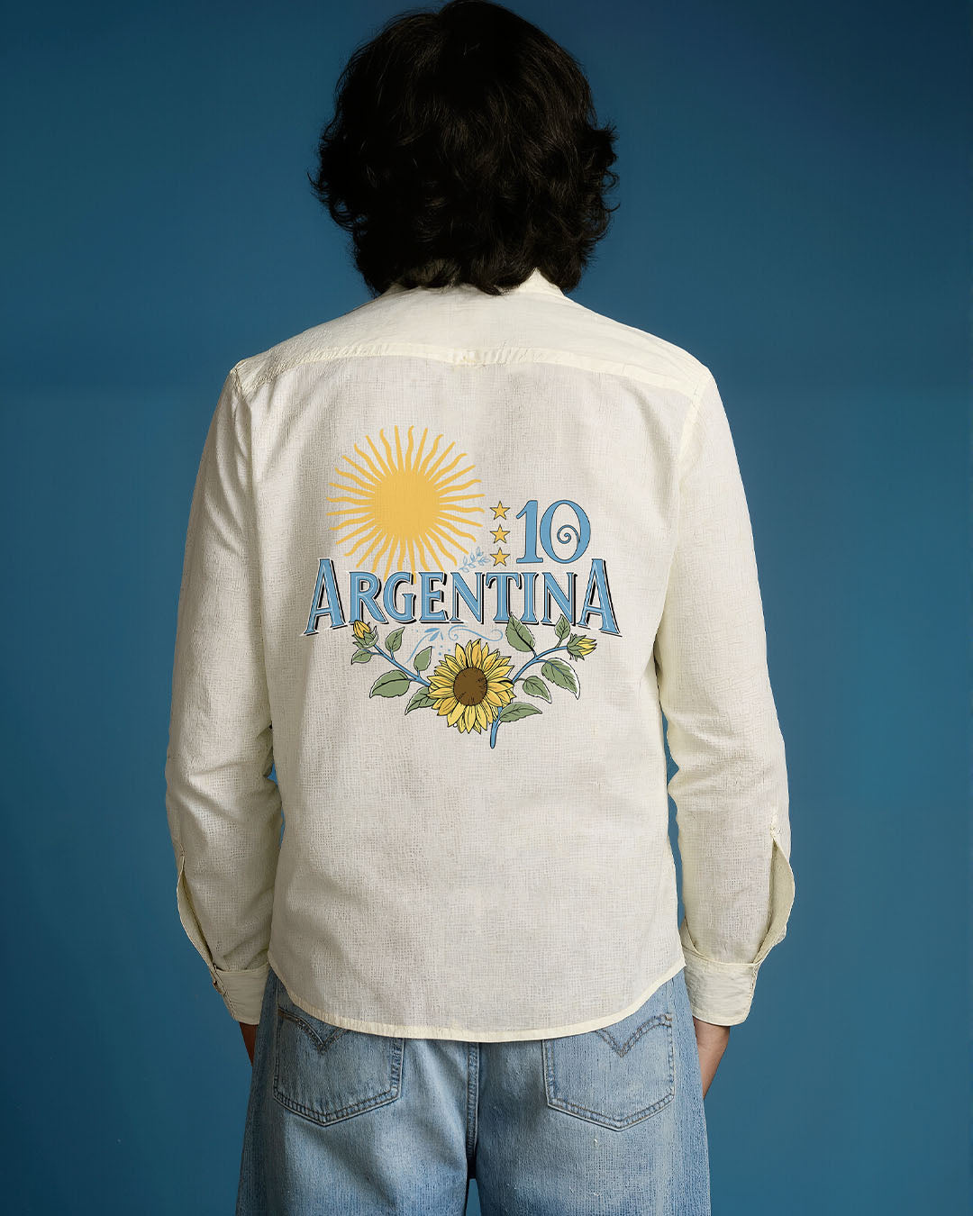 Shop Football Argentina Linen-Blend Shirt