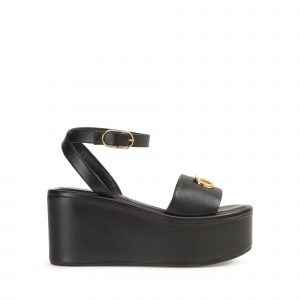 Sergio Rossi Surge Flatform Sandal - Black