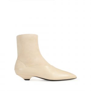 Sergio Rossi Beak Stretch Bootie - Parchment