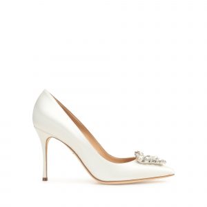 Sergio Rossi Godiva Precious Bridal Pump - White