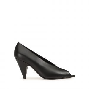 Sergio Rossi Beak Peep Toe Pump - Black