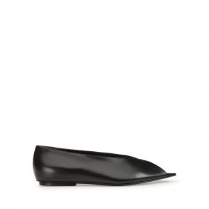 Sergio Rossi Beak Peep Toe Ballerina - Black