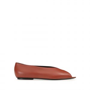 Sergio Rossi Beak Peep Toe Ballerina - Maple