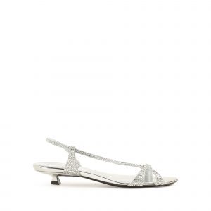Sergio Rossi Serpentine Sandal - Silver