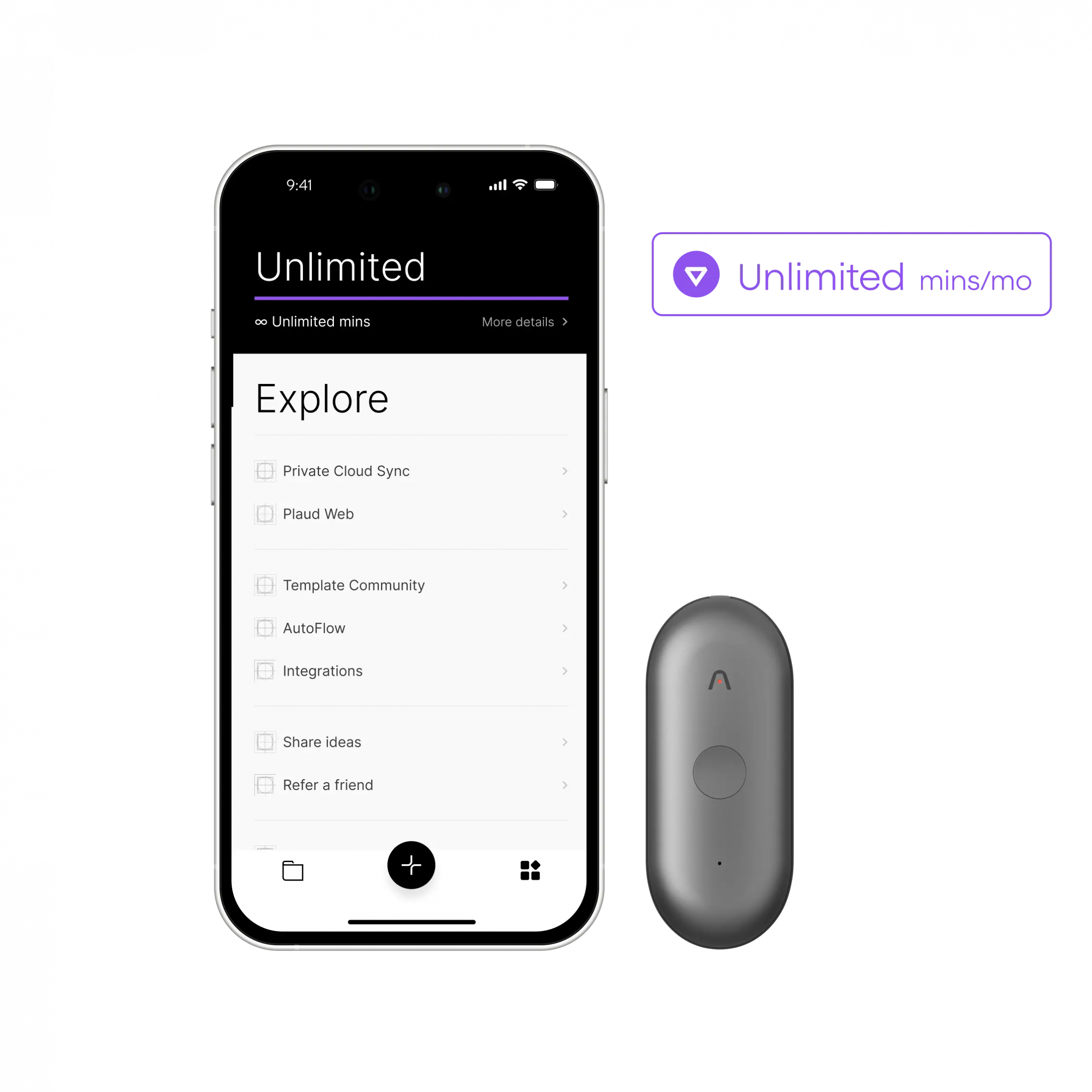 Plaud NotePin S & AI Annual Unlimited Plan