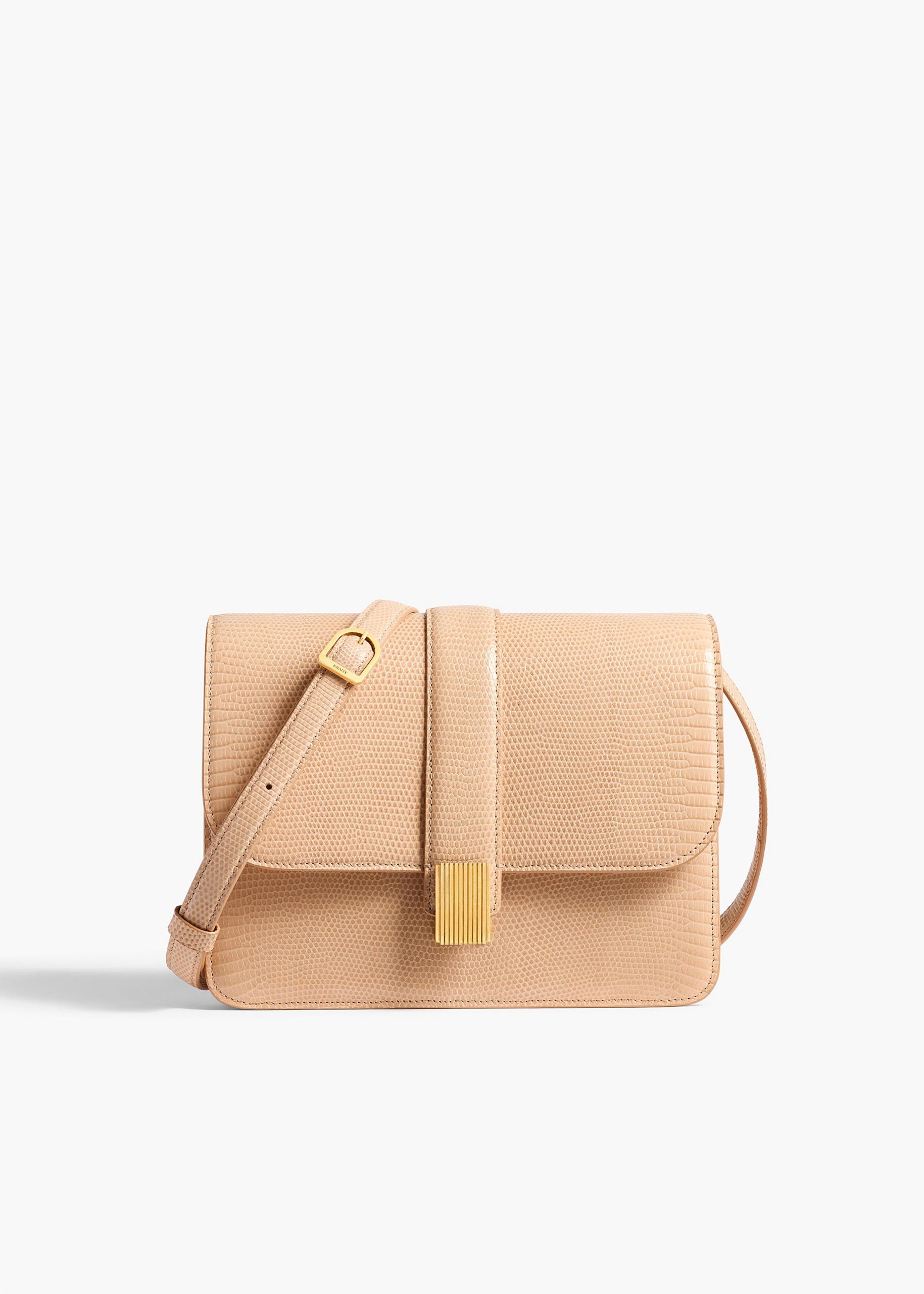 Khaite Blake Crossbody Bag in Desert Sand Lizard