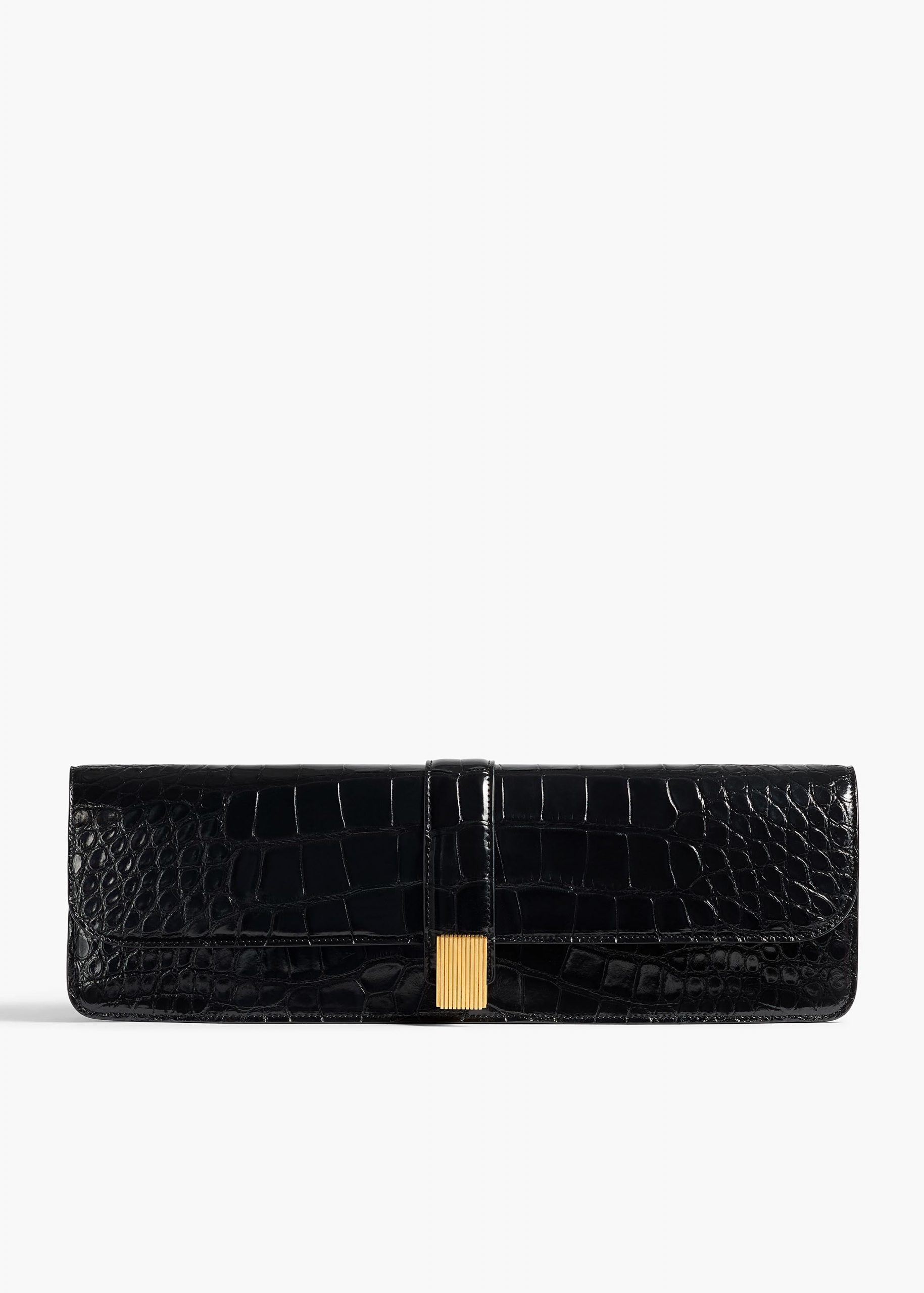 Khaite Blake Long Clutch in Black Alligator