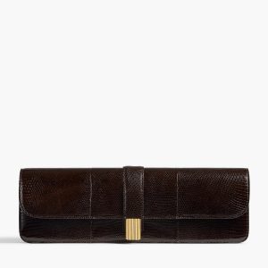 Khaite Blake Long Clutch in Ebano Lizard