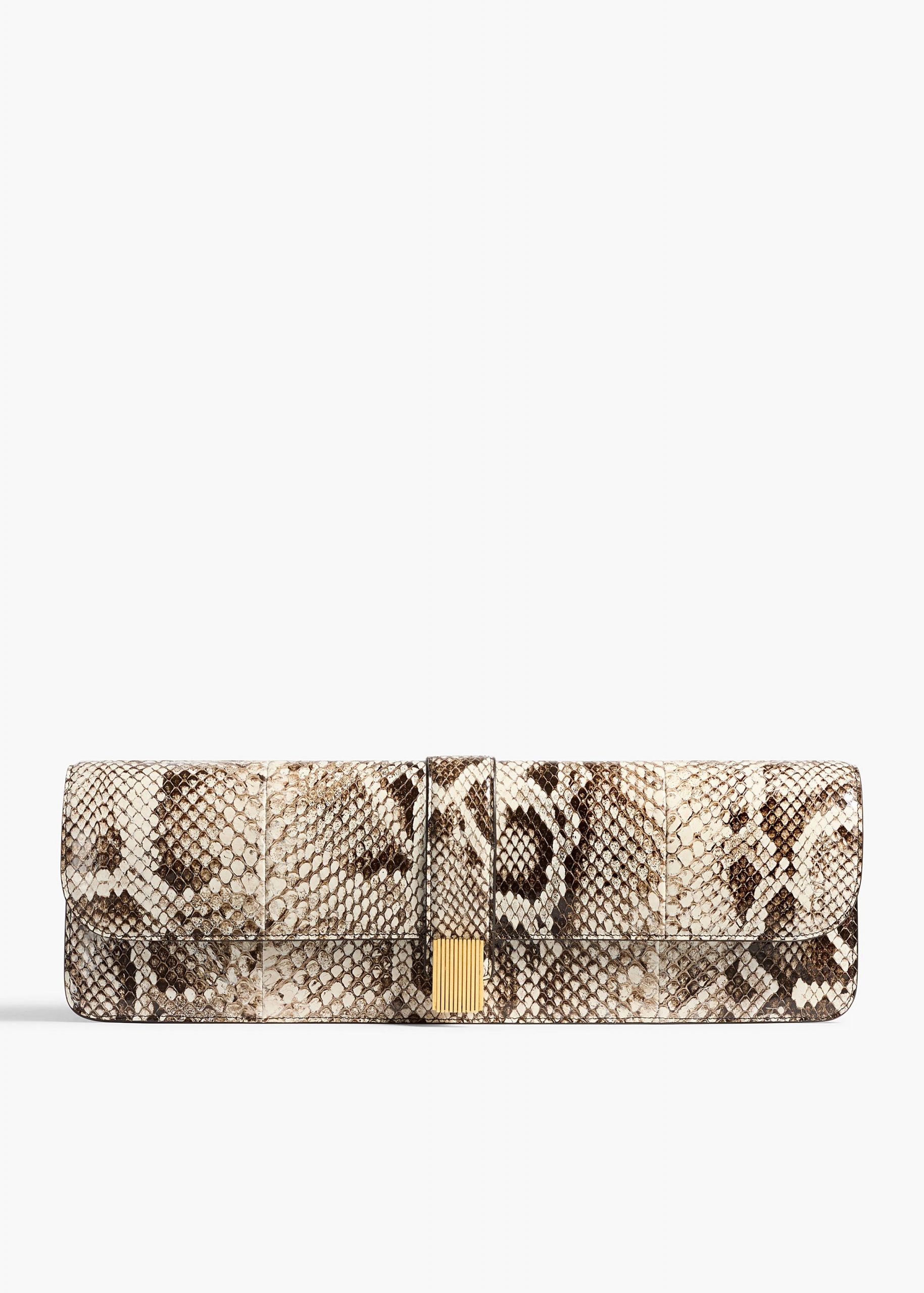 Khaite Blake Long Clutch in Natural Python