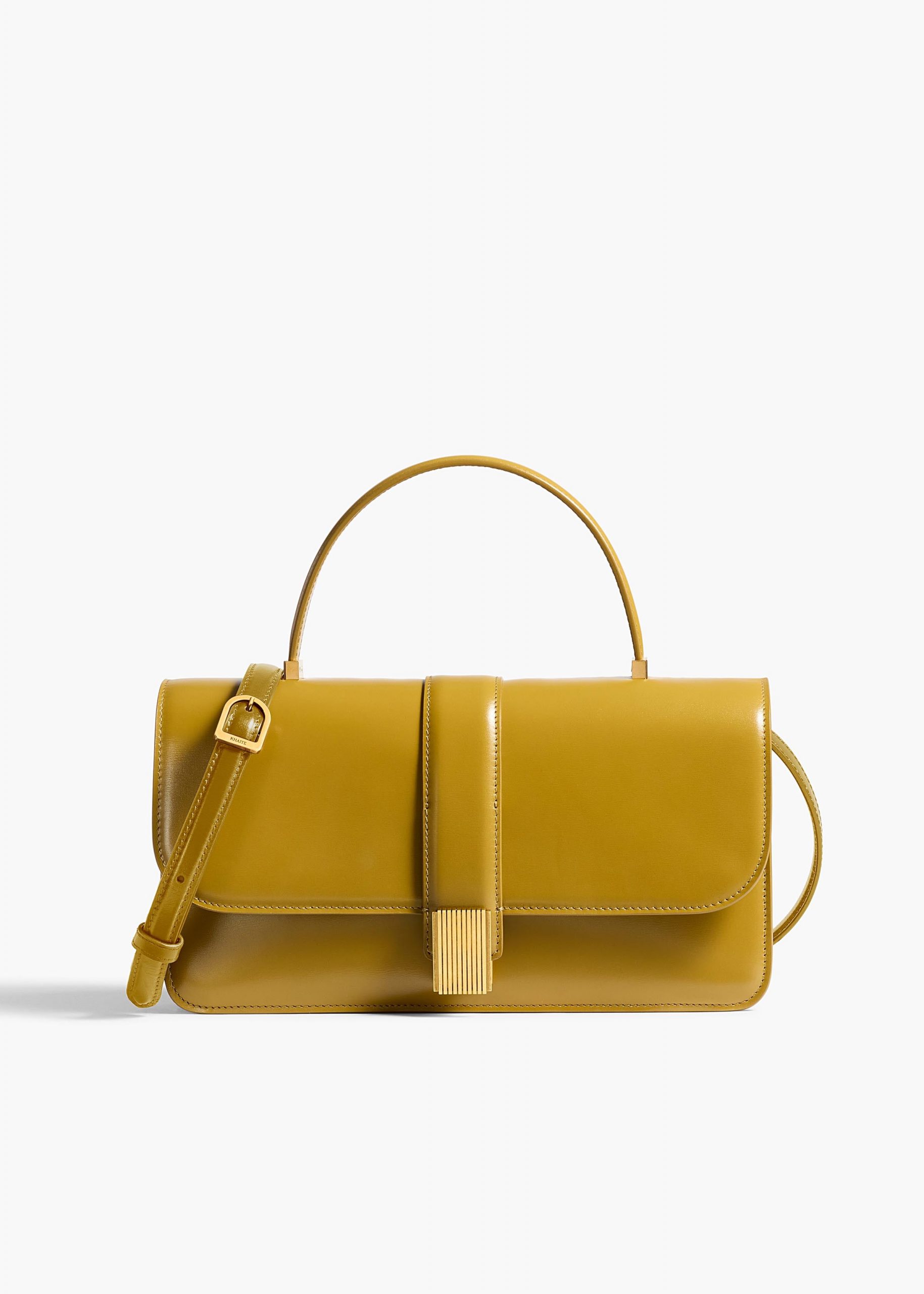 Khaite Blake Top Handle Bag in Golden Olive