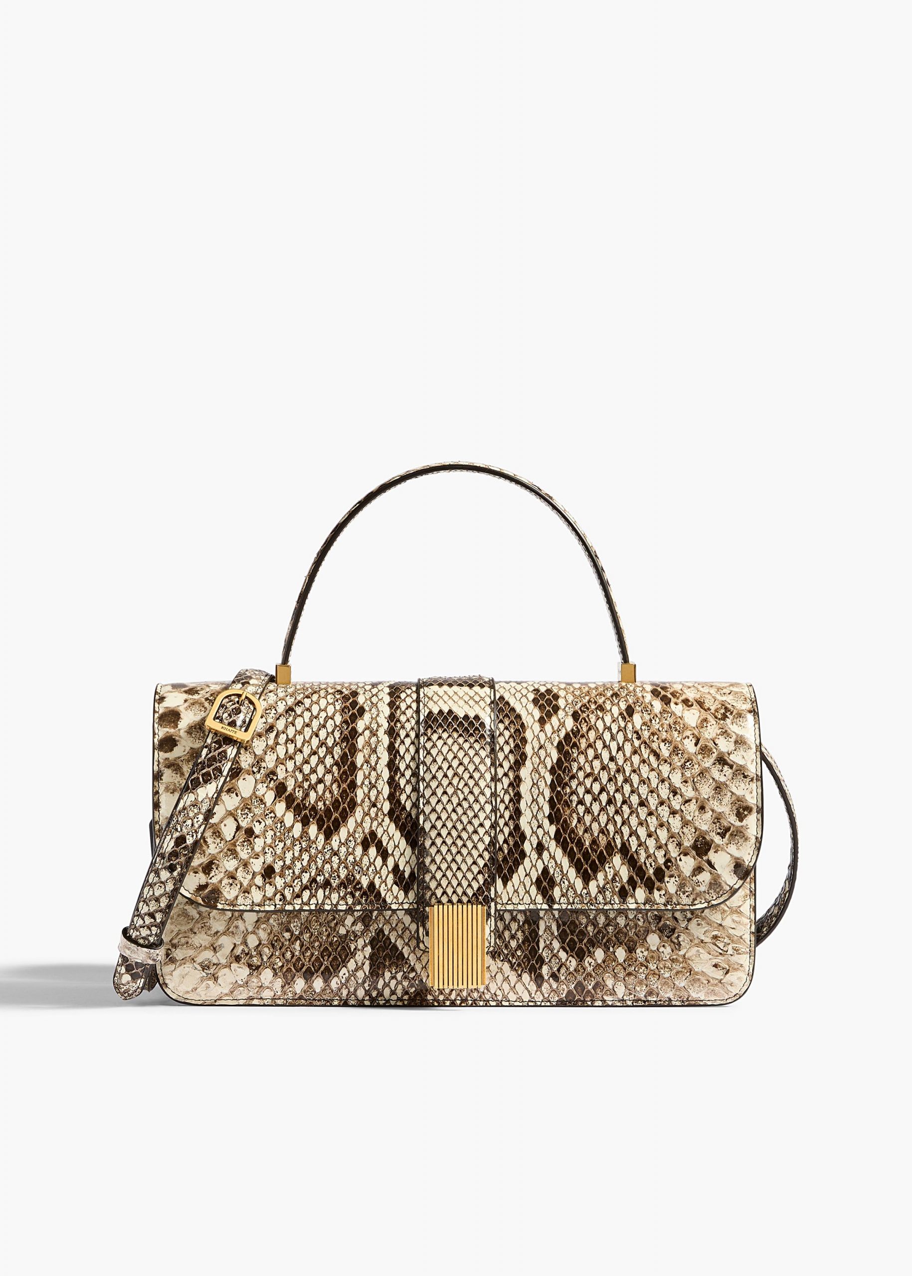 Khaite Blake Top Handle Bag in Natural Python