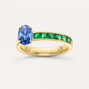Dinny Hall Bit on the Side Blue Sapphire & Tsavorite Ring
