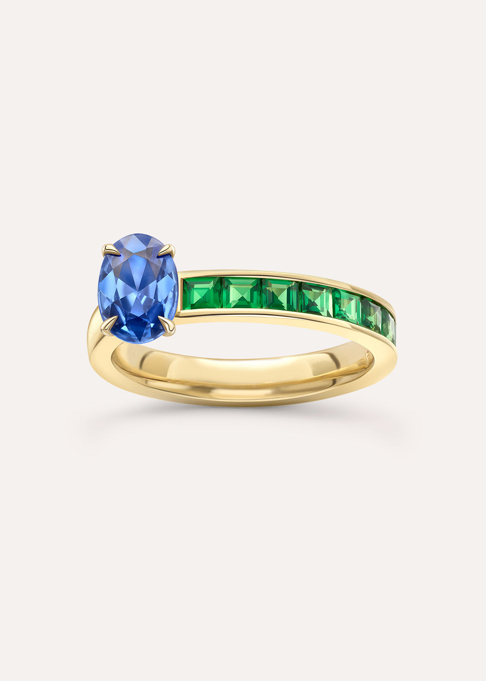 Dinny Hall Bit on the Side Blue Sapphire & Tsavorite Ring