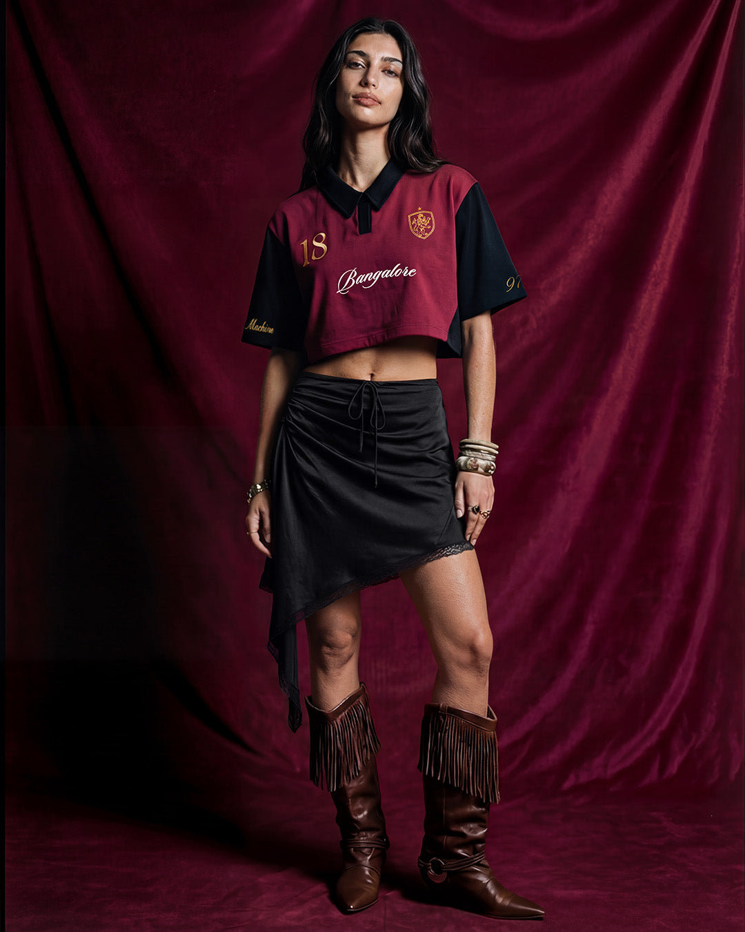 Shop Football Bangalore Women's Oversized Cropped Polo