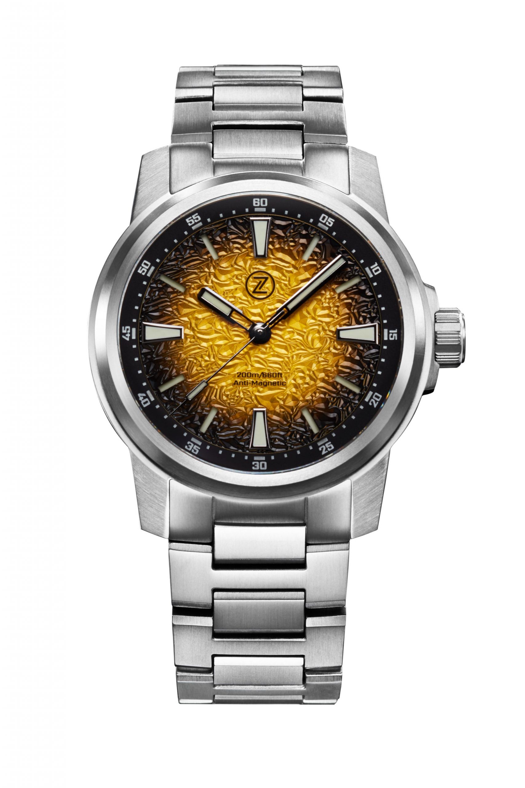 Zelos Aurora Field 42mm Ti 'Hammered Yellow'