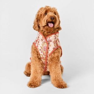 The Foggy Dog Blockprint Floral Reversible Dog Jacket