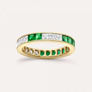 Dinny Hall Brightside Emerald & Diamond Eternity Ring